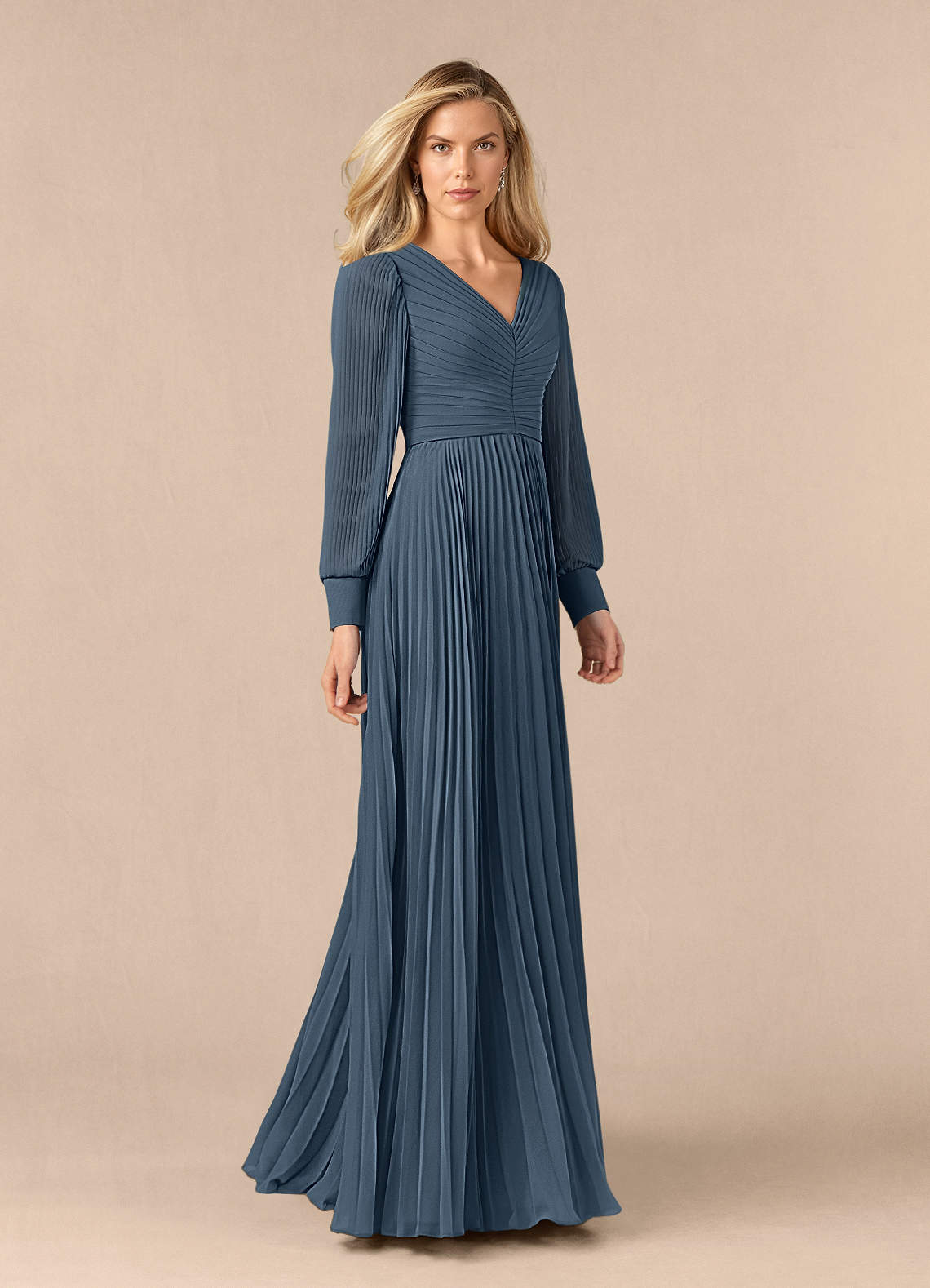 Neptune A-Line Pleated Chiffon Dress