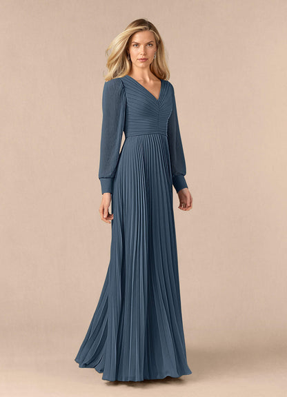 Neptune A-Line Pleated Chiffon Dress