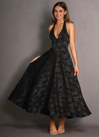 Isabeau Black Midi Dress  Dress