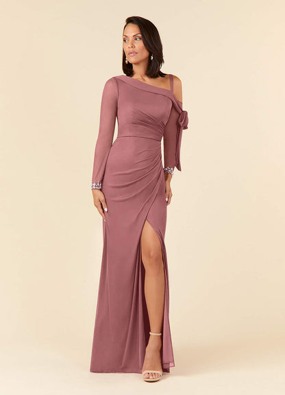 Desert Rose Sheath One Shoulder Mesh Dress