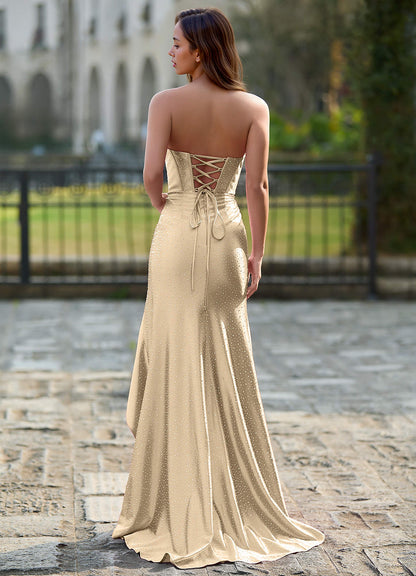 Cerys Champagne Corsat Prom Dress