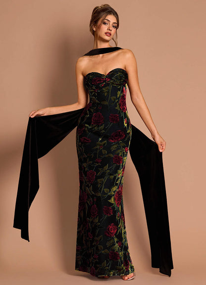Delyth Black Multi Maxi Dress