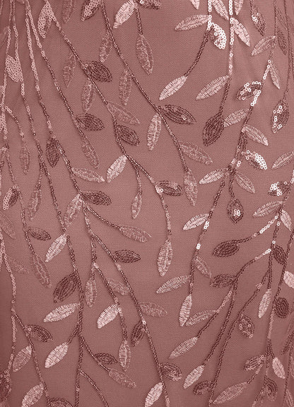 Dusty Rose Sheath Lace Tulle Dress