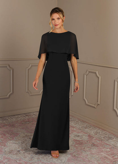Black Sheath Scoop Stretch Crepe Dress