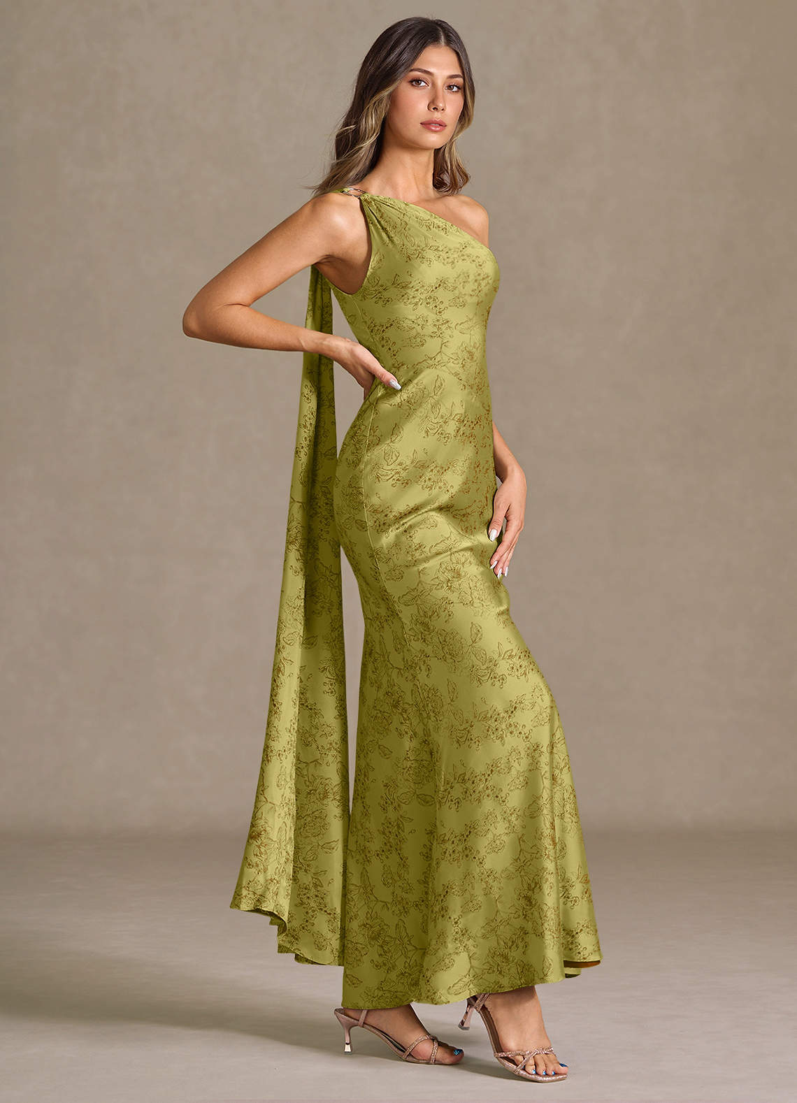 Sapphira Moss Brown Maxi Dress