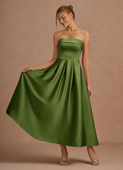 Lucienne Olive Green Midi Dress