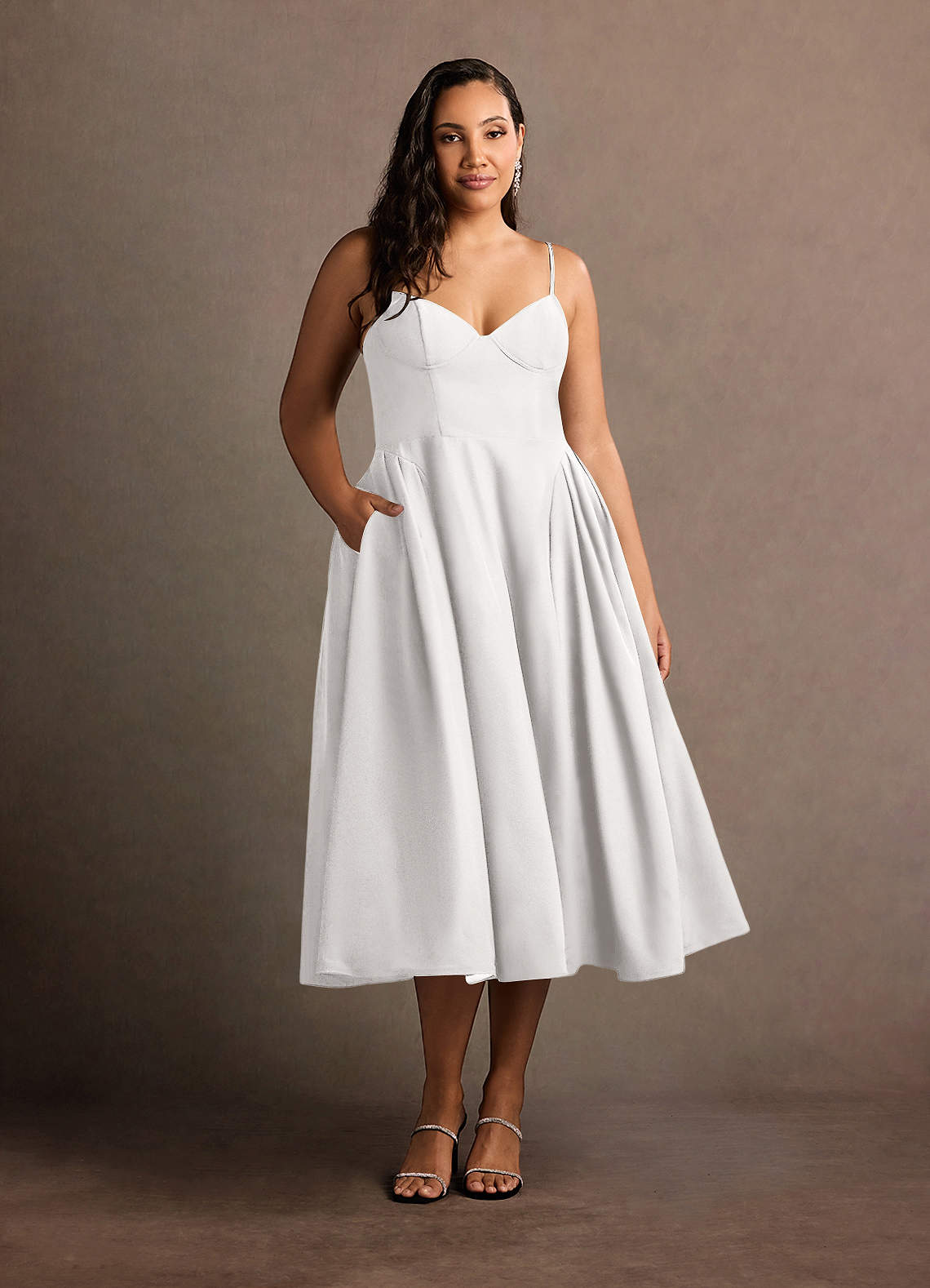Doris White Strappy Midi Dress  Dress