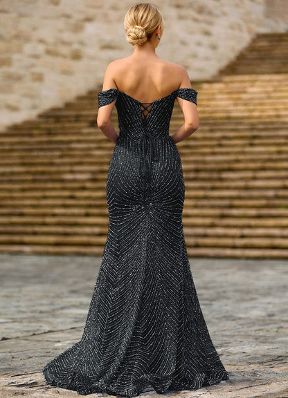 Juniper Black Lace Illusion Prom Dress