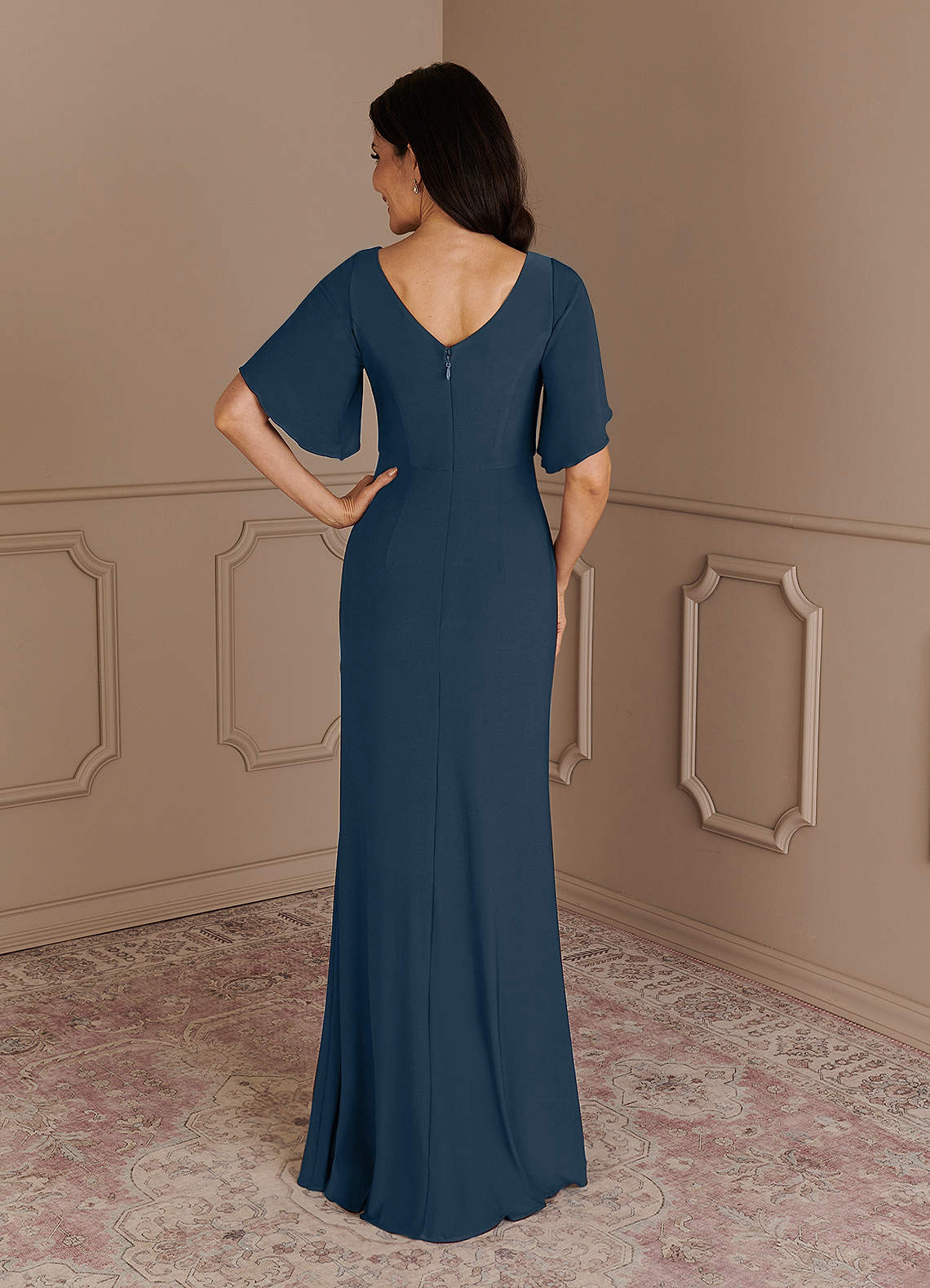Neptune Mermaid Boatneck Pleated Luxe Knit Dress
