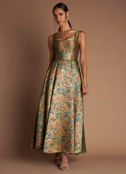 Ainslee Vintage Teal Maxi Dress  Dress