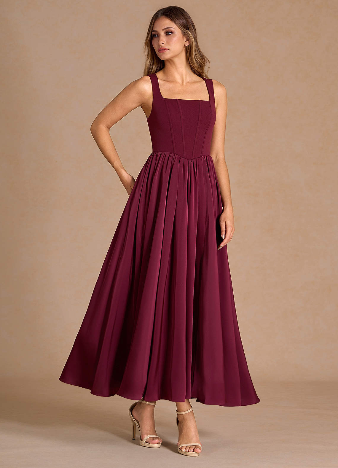 Cate Wine Maxi Dress  Dress