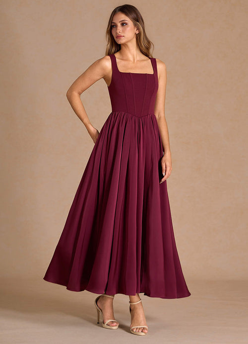Cate Wine Maxi Dress  Dress
