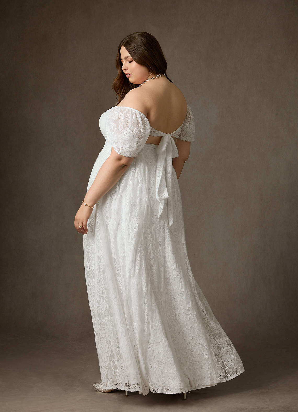 Diamond White A-Line Sweetheart Neckline Lace Dress