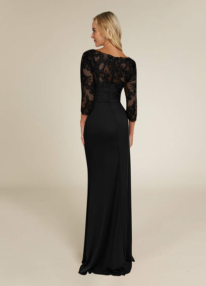 Black Sheath Scoop Lace Lace Dress