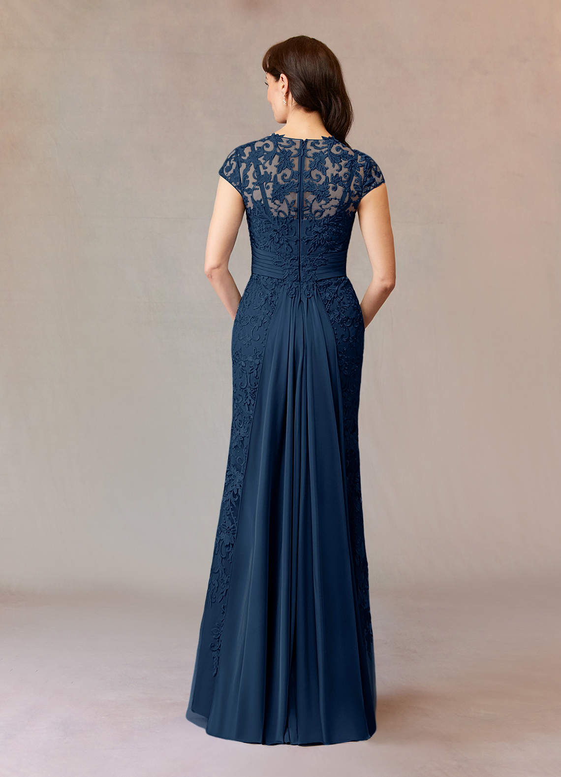 Dark Navy Mermaid Lace Dress