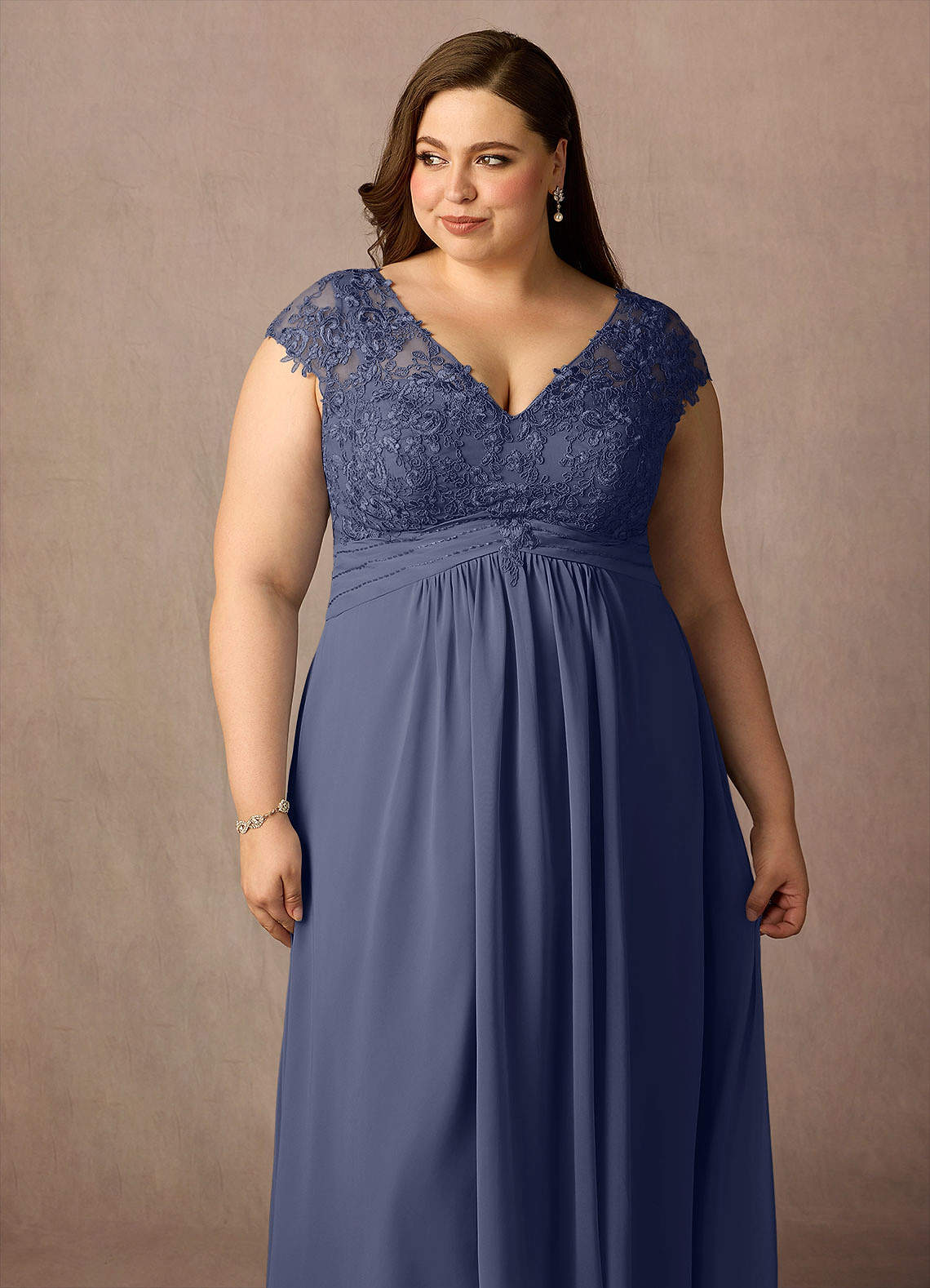 Stormy A-Line Lace Chiffon Dress