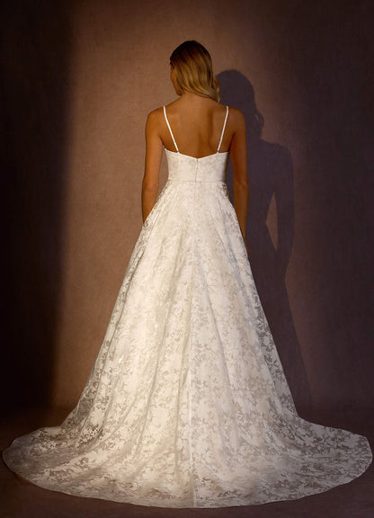 Diamond White Frost A-Line Organza Dress