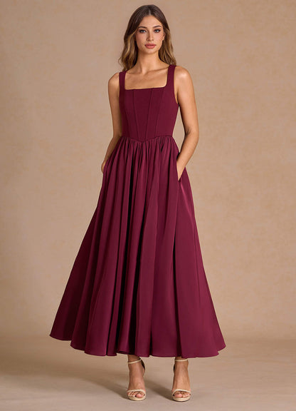 Cate Wine Maxi Dress  Dress