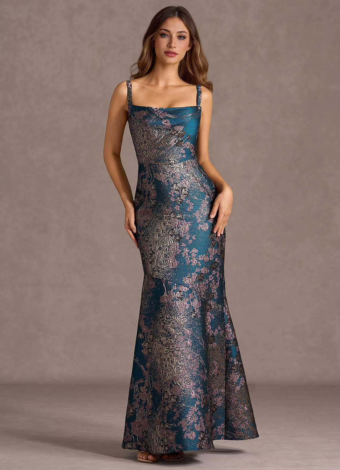 Trinity Teal Floral Maxi Dress