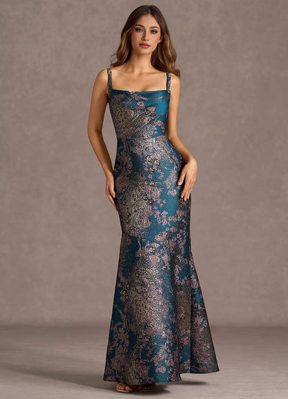 Trinity Teal Floral Maxi Dress