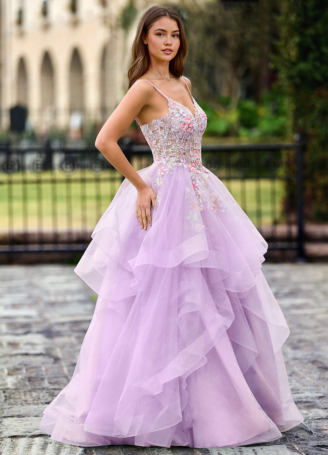 Goartrume Pink Mermaid Tulle Prom Dress