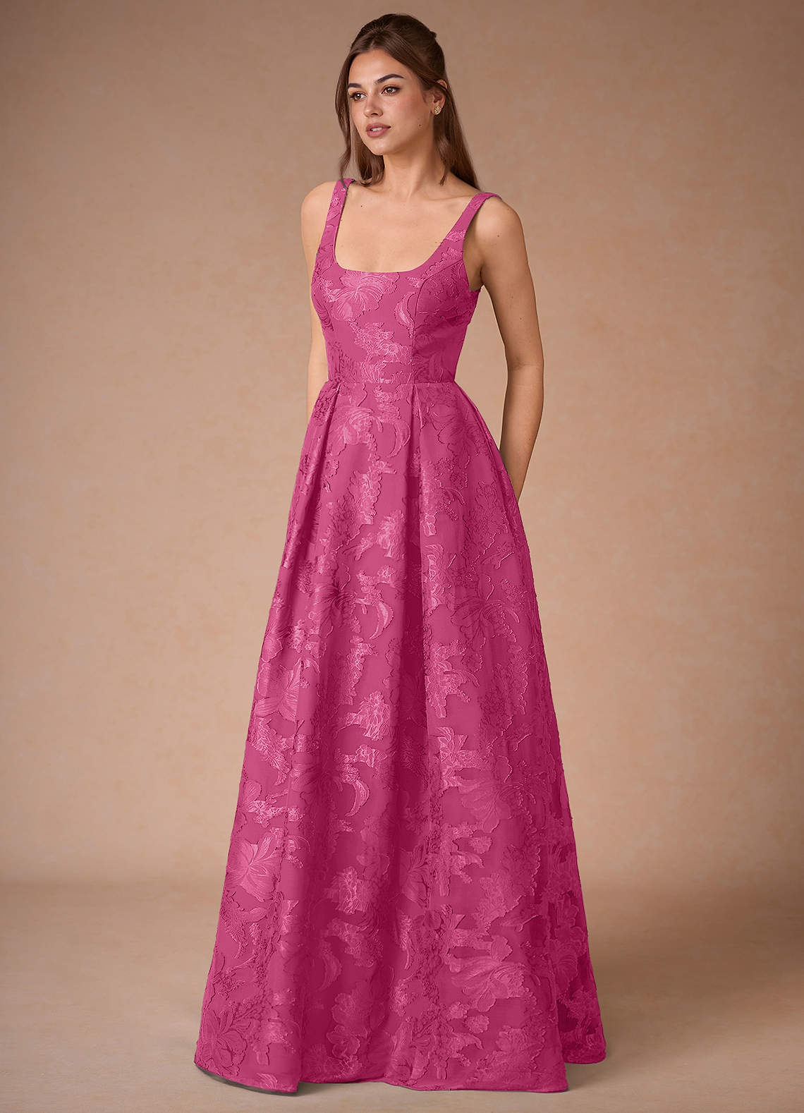 Althea Fuchsia Tie-Back Maxi Dress