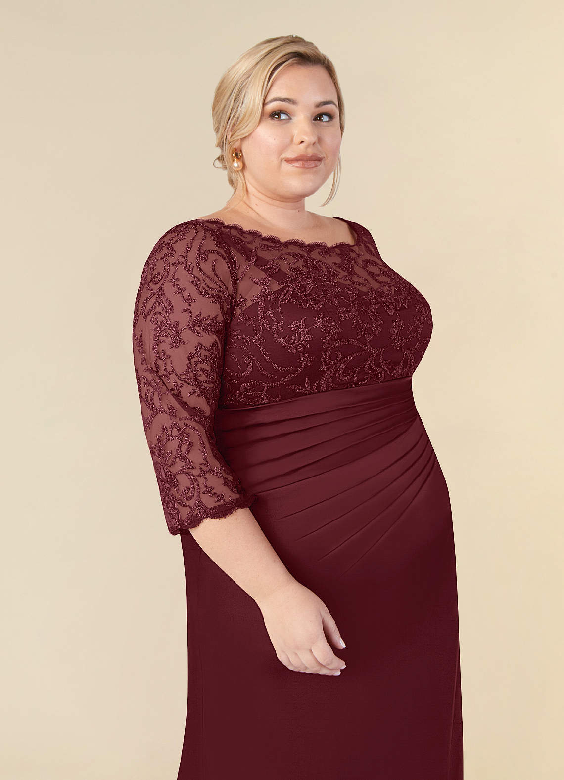 Cabernet Mermaid Lace Dress