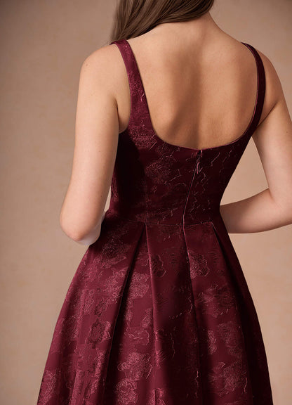Briac Wine A-Line Midi Dress