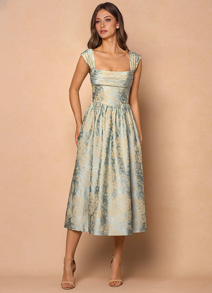 Runa Vintage Blue Midi Dress