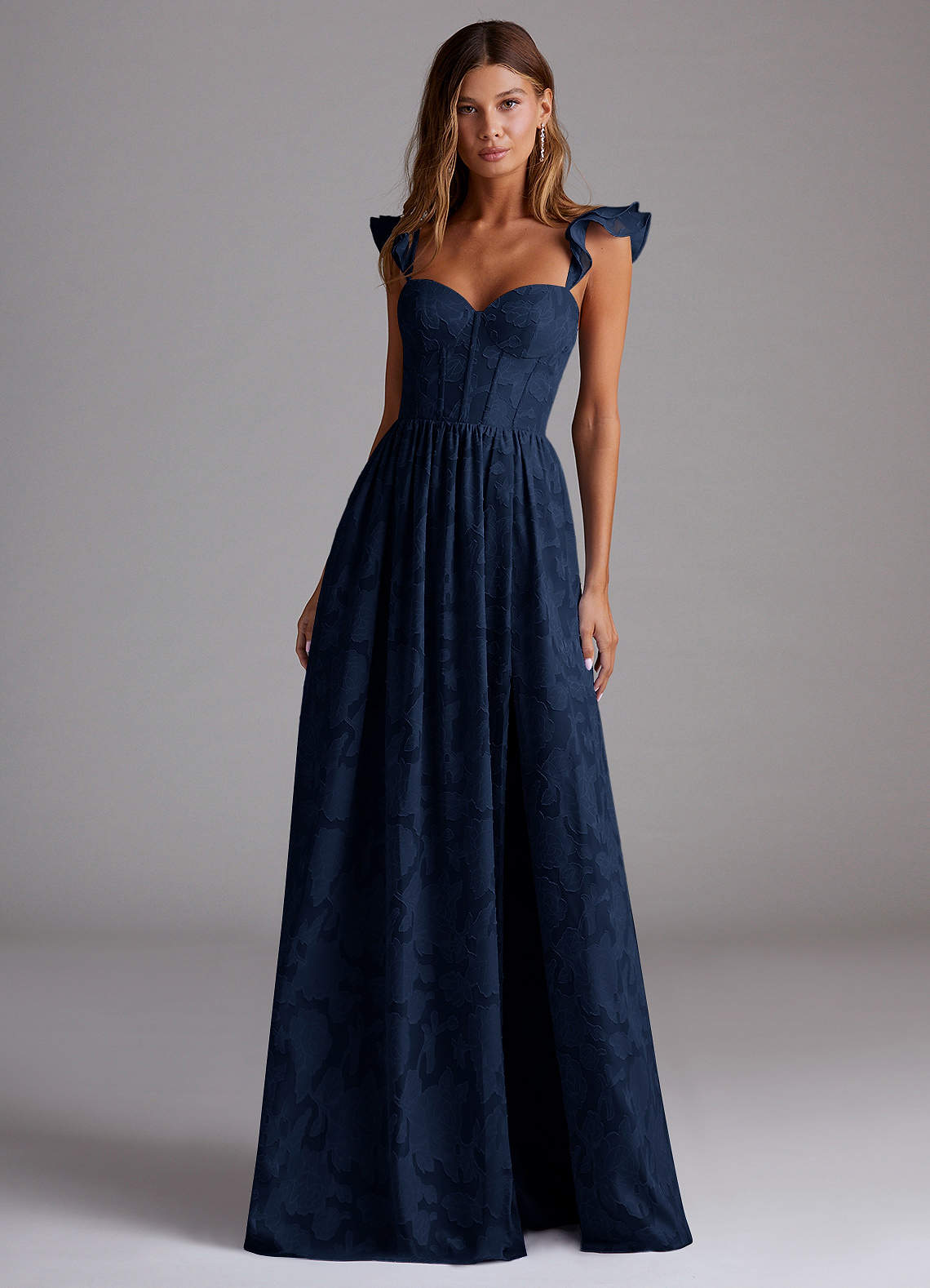 Evelyn Navy Corset Maxi Dress