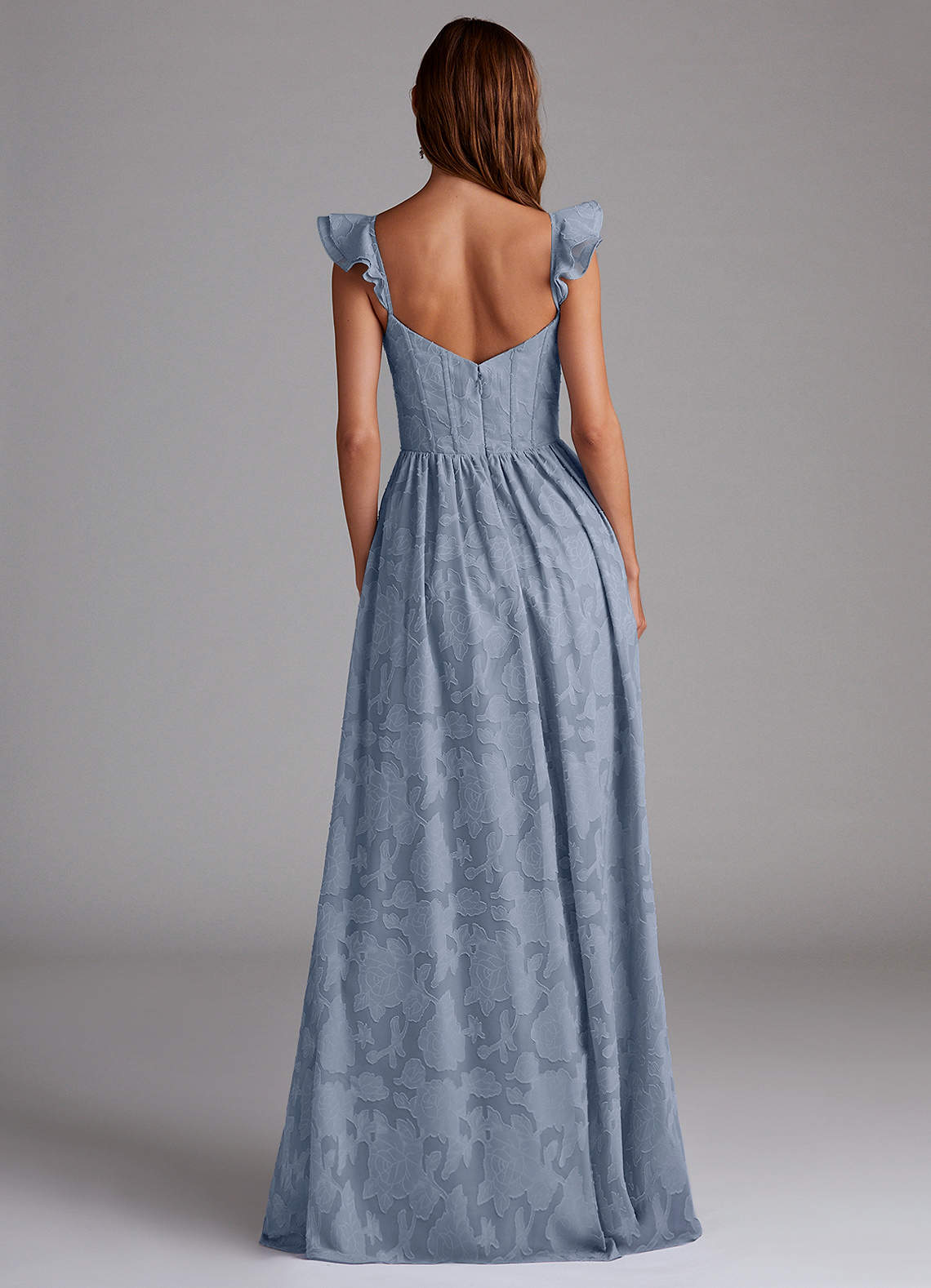 Denisse Powder Blue Corset Maxi Dress