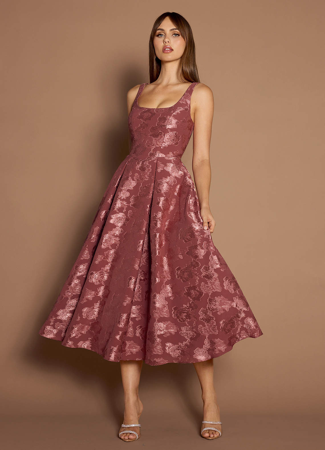 Briac Vintage Rose A-Line Midi Dress  Dress