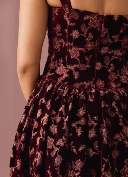 Vittoria Wine Multi Mini Dress  Dress