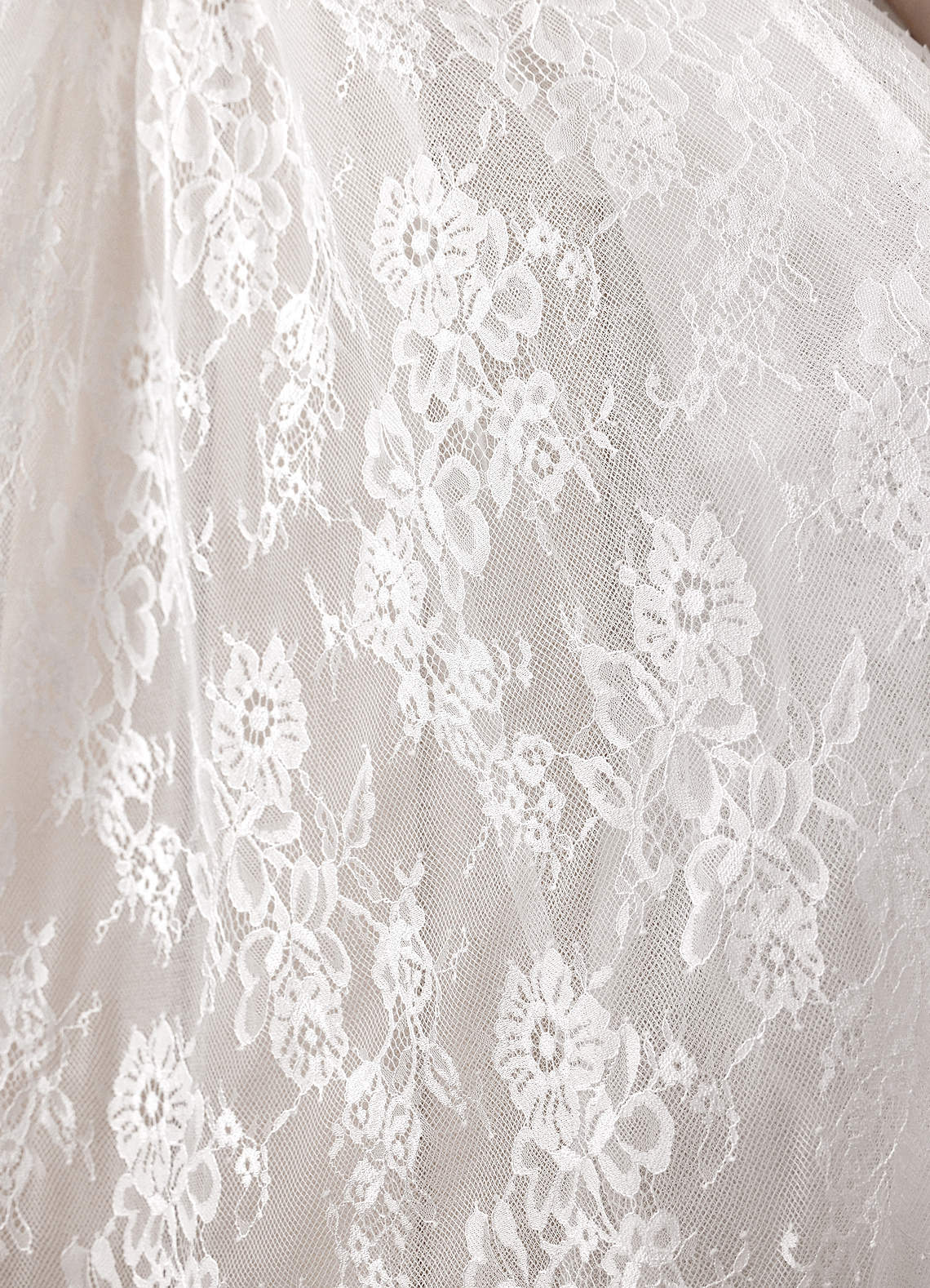 Diamond White Ball-Gown Strapless Lace Dress