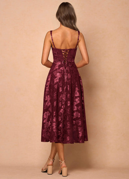 Sylvie Wine Midi Dress  Dress