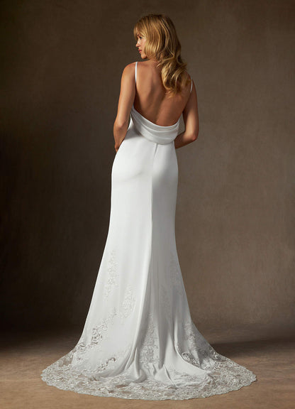 Diamond White Fit and Flare Stretch Satin Dress