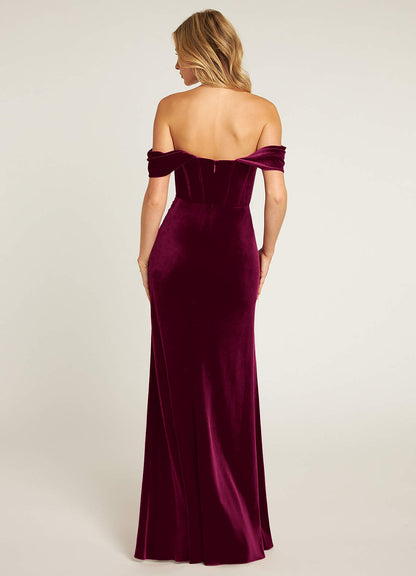 Jas Wine Velvet Maxi Dress  Dress