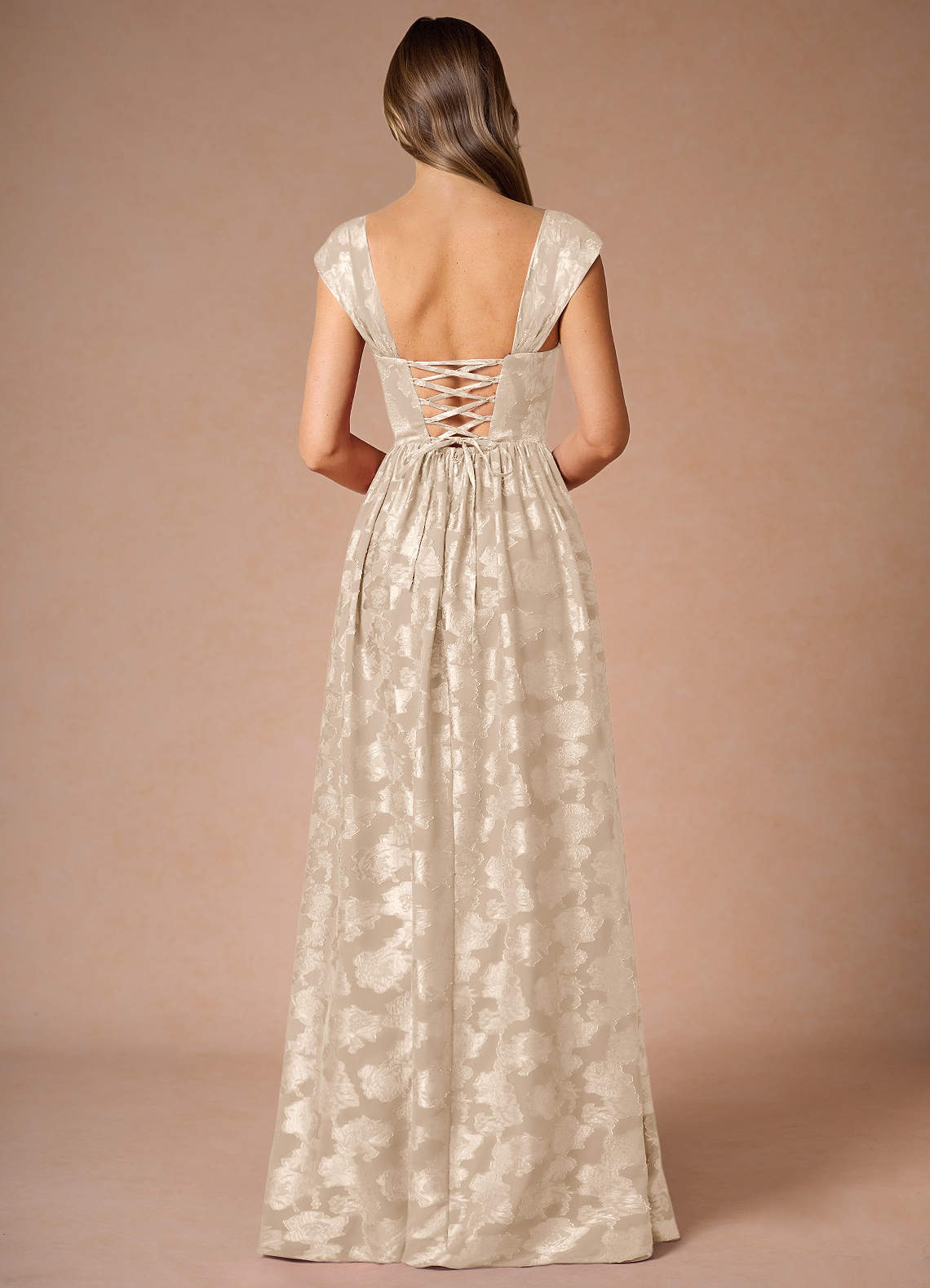 Hazel Cream Pleated Maxi Dress