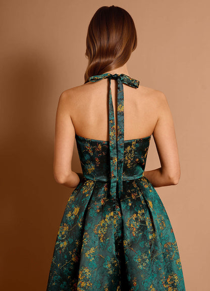 Emiko Deep Green Midi Dress
