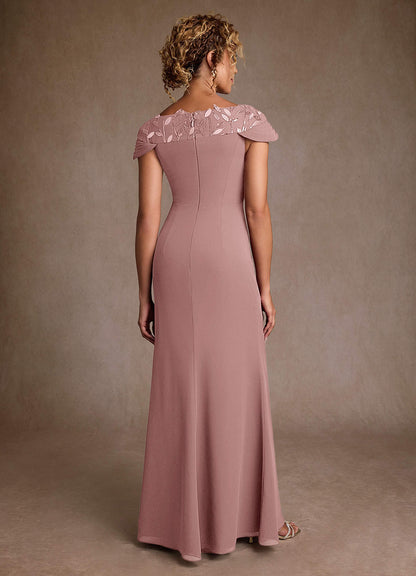 Dusty Rose Mermaid Sequins Chiffon Dress