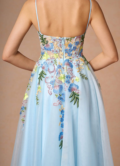 Iverine Sky Blue Multi Midi Dress  Dress