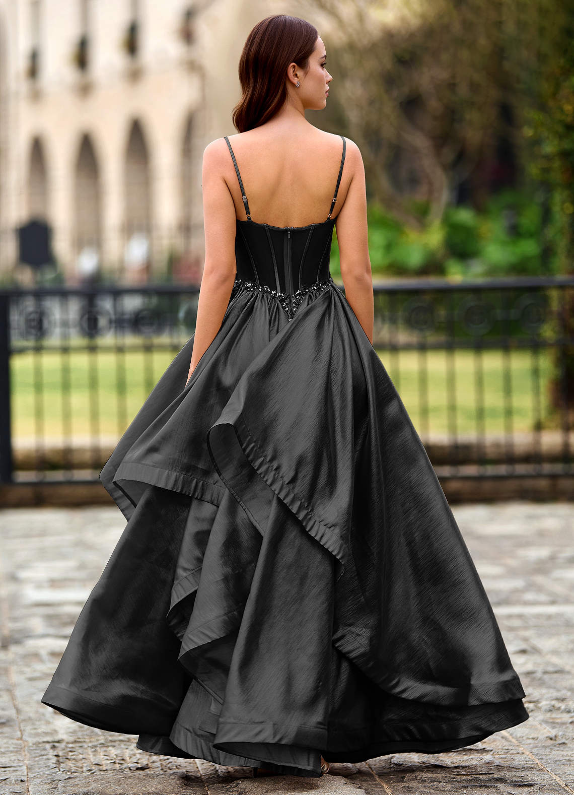 Philomena Black Rhinestones Prom Dress