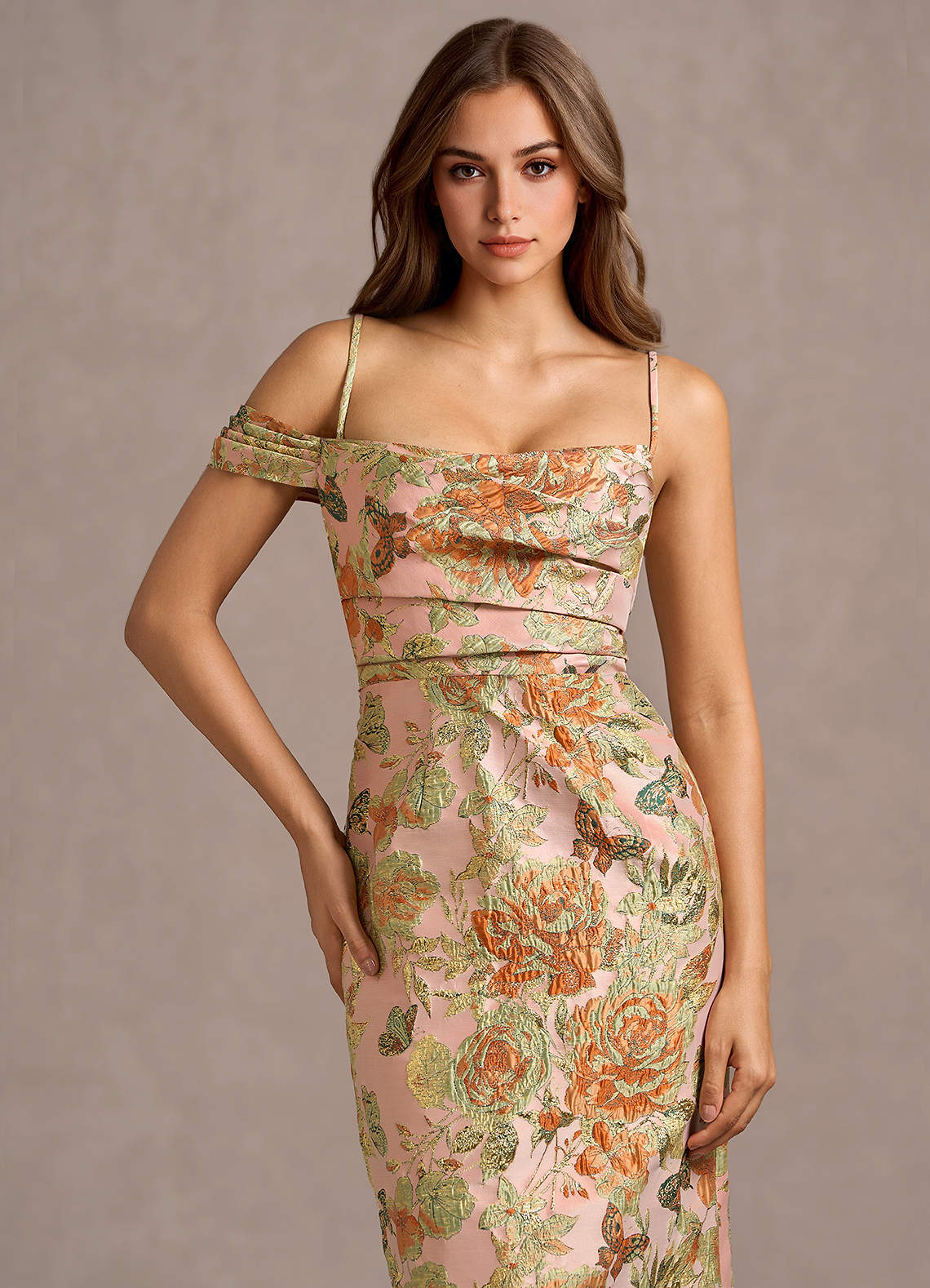Cosima Vintage Apricot Maxi Dress