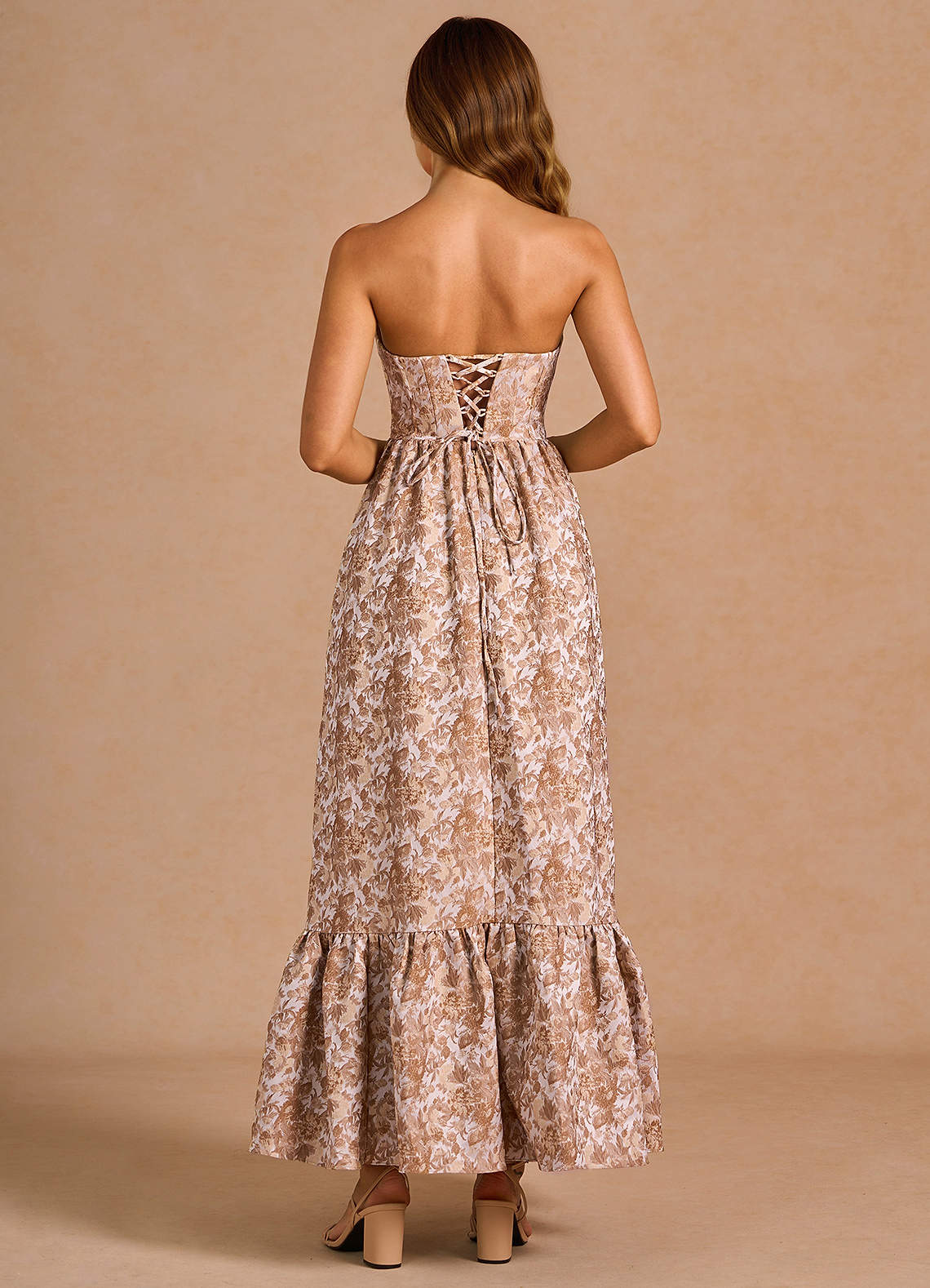 Soline Brown Multi Maxi Dress  Dress