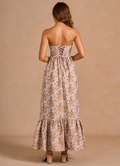 Soline Brown Multi Maxi Dress  Dress