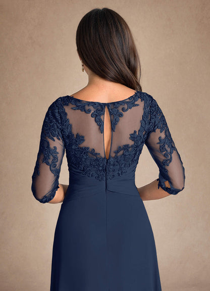 Dark Navy A-Line Lace Dress