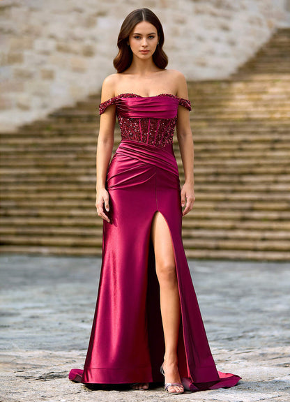 Coraline Ankara Red Lace Sheath-To-Flare Prom Dress