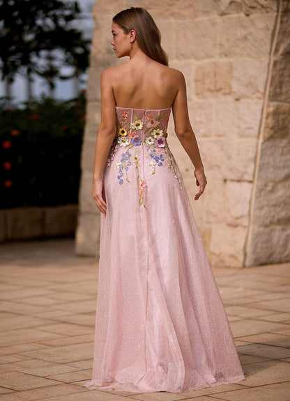Broderie Dusty Pink Off-The-Shoulder Prom Dress  Dress