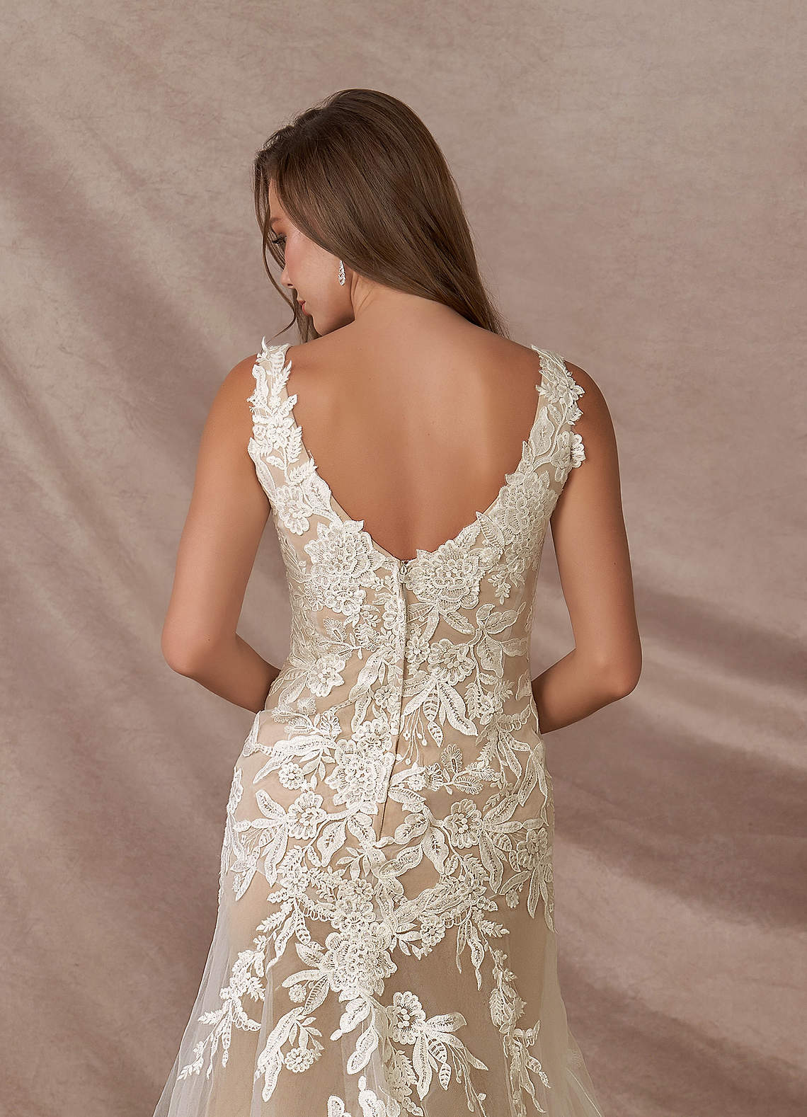 Diamond White Nude Sheath Sequins Tulle Dress