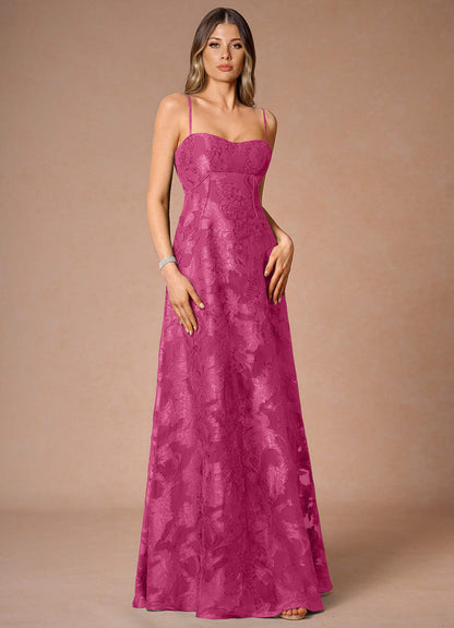 Thalyn Fuchsia Long Prom Dress